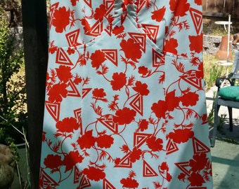 Groovy 70's Red and White Dress