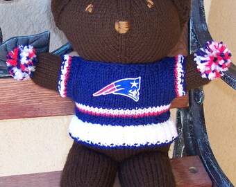Bear, New England Patriots, Superbowl Bear, Baby Girl Bear, Shower Gift, Birthday Gift, Cheerleader Bear, Souvenir Bear, Valentines Day