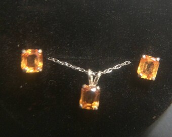 Montana sapphire earrings and necklace