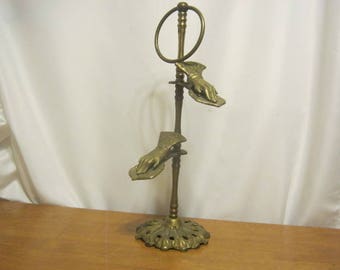 Victorian Style Brass Memo Holder With Hand Shaped Clip - Andrea By Sadek Brass Note Holder