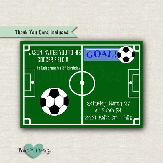 Items similar to Soccer Invitation - Soccer Birthday ...