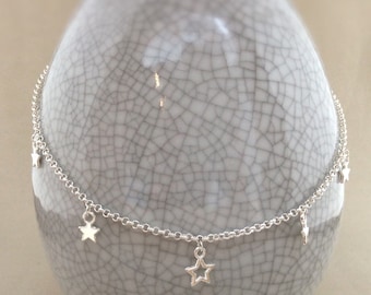 Silver star necklace, star necklace, star charm, star jewellery, starlight necklace