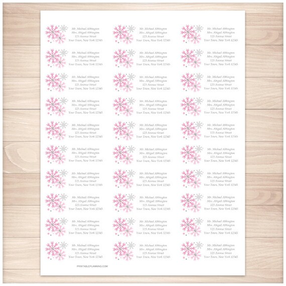 snowflake address label