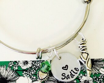 Dance Bracelet, Ballet Bracelet, Childrens name Jewelry, Ballet Bracelet, Personalized Name Bracelet, Little Girls