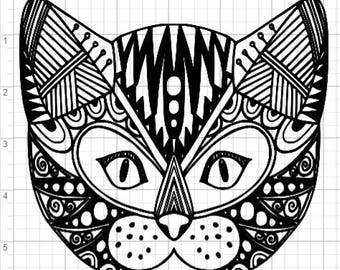 Download Cat Zentangle Art Print