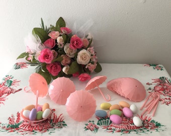 1960's Pink Parasol Party Favors