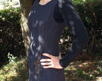 Tunic "Belma" blue and grey with Ivy leaf