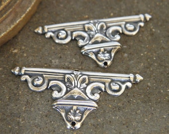 Lot 2 connectors junction candlesticks cornices baroque style silver-plated candlesticks vintage connection