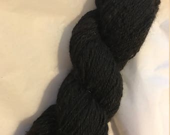 Yarn Hand Spun 100% Alpaca "Black" 302 yards, 6.5 Super Bulky