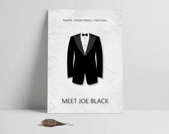 Movie poster print,Meet Joe Black movie poster printable,Brad Pitt,Alternative movie poster,Minimal film art,Instant download,Printables