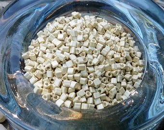 11/0 Triangle, Seed Beads, Toho, Matte Ivory, F470, 7 grams per tube, Priced per Tube