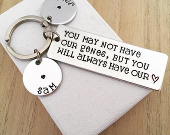 Gifts for Stepdad, Stepdad Gift, Gifts for Step Dads, Hand Stamped Keyring, Step Dad Wedding Gift, Keychain, Step Dad Gift, Personalised
