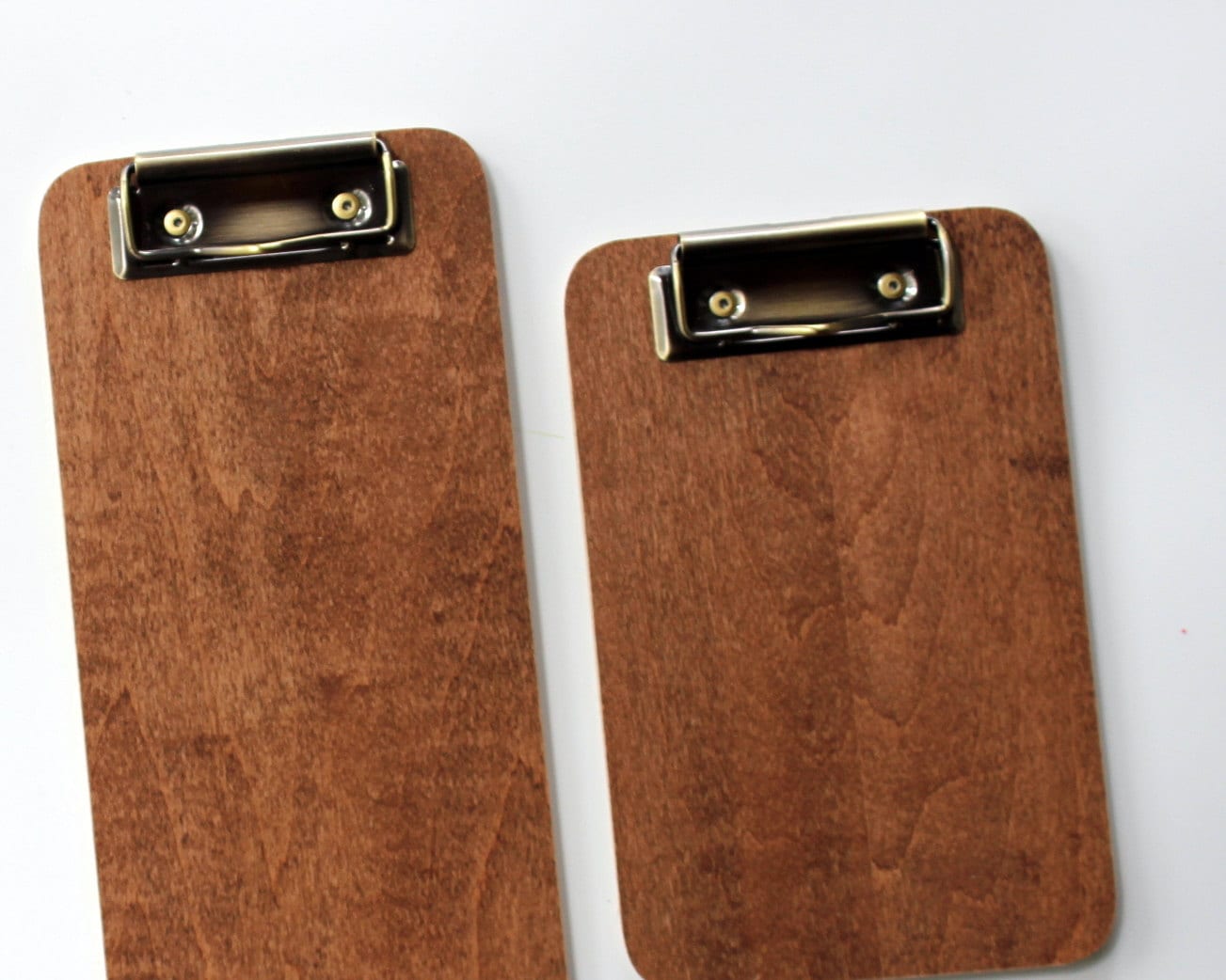 Wood Clipboard brown board with brass clip