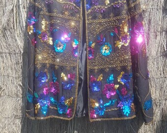 Draper' s & Damon's sequin vintage jacket floral size M