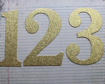 2 inch ELEGANT NUMBERS Plain Bare Chipboard Die Cuts