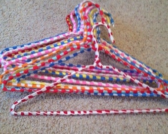 12 hand crocheted clothes hangers