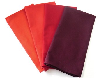 Solid Red Cloth Napkins, Set of 4 or 6, Burgundy Cloth Napkins, Solid Red Cotton Napkins for Everyday Use, Cotton Napkins Solid Burgundy