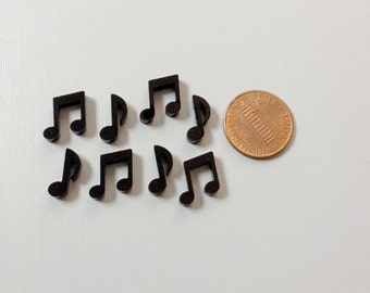 8x laser cut acrylic music notes cabochons