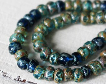 Size 6 Seed Beads - Picasso Seed Beads For Jewelry Making Supply - 6/0 3 Cut Aged Seed Beads Trica Beads - Aqua Blue AZURE - Choose Amount