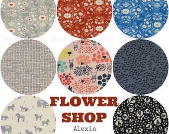 fat quarter bundle from the Flower Shop fabric collection by Alexia Marcelle Abegg for cotton and steel - 8 pieces