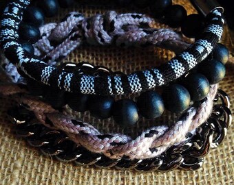 Men's set of 4 bracelets. Fast FREE shipping with holiday gift box and bow!