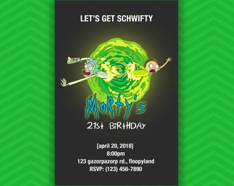 Rick and Morty Invitation