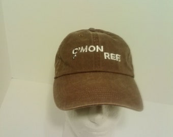 100% Cotton Extended Visor, Adjustable, C'Mon Ref Brown Adult Baseball Cap