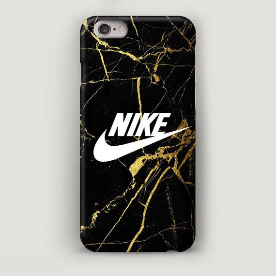 Nike iPhone 7 Case Black Marble iPhone 6S Case Golden Veins