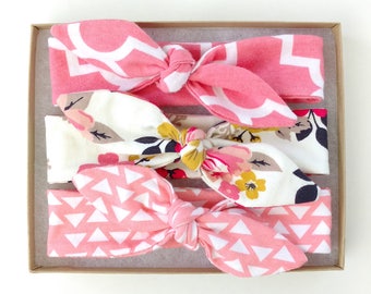 Baby Headband Set // Baby Shower Gift // Baby Girl Gift // Baby Gift // Baby Headbands // Newborn Headband // Floral Baby Headwrap