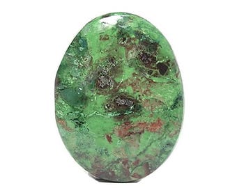 Chrome Green Jasper Semiprecious Stone Gem Oval Cabochon, Polished Jasper gemstone, DIY Jewelry
