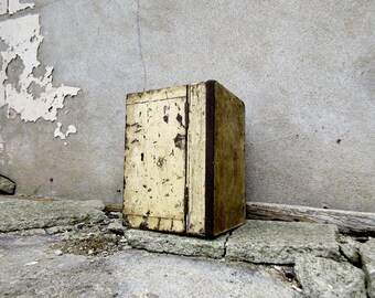Vintage Mid Century Industrial Wooden Box Cupboard Storage