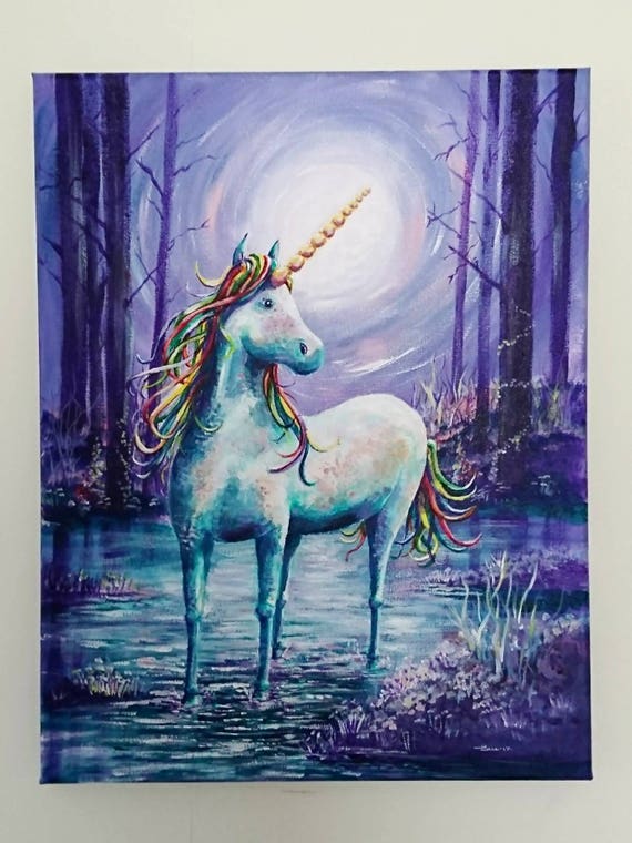 Unicorn Painting Acrylic Painting Rainbow Unicorn Colourful