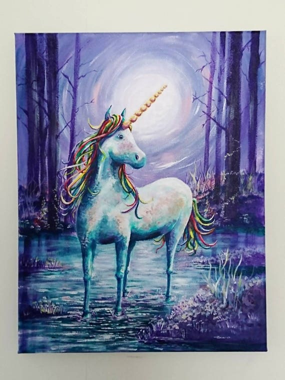 Unicorn painting Acrylic painting Rainbow Unicorn Colourful