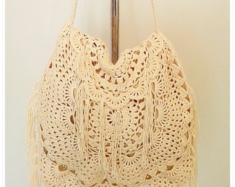 Crochet Bag, Crochet Crossbody Bag, Crochet Boho Bag, Crochet Shoulder Bag, Crochet Fringe Bag, Summer Bag, Gift for Her