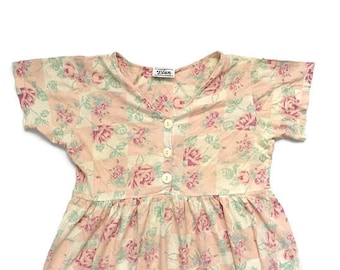 90s Grunge Floral Babydoll shirt Dress