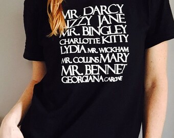 Jane Austen Tee from Pride and Prejudice / Characters