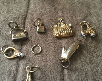 Vintage Goldtone Charms, Set of 7