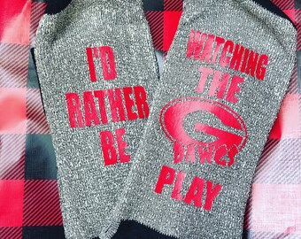 Id rather be watching the georiga dawgs socks