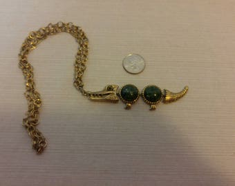 Vintage Judy Lee alligator crocodile necklace