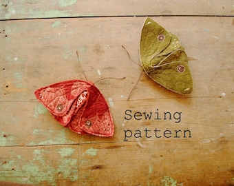 Fabric moth and butterfly PDF sewing pattern