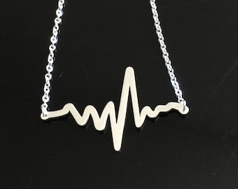 Heart Beat Necklace - Electrocardiogram EKG Rhythm Necklace - EKG Necklace - Gift for Doctor Nurse -Medical Gift-Firefighter Paramedic EMT