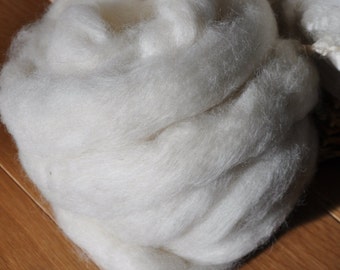 British Masham Wool Undyed Combed Top, Natural Wool Roving, Spinning Felting Fibre