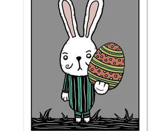 Funny Easter Egg / Easter Bunny Humor - GingerDead Goth / Alt Greeting - Single Card w/ Envelope