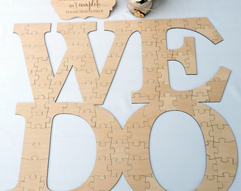WE DO Wedding Puzzle Guest Book, Wedding Guest Book Puzzle, Wedding Guest Book, Wood Puzzle Guestbook, Custom We Do Wood Puzzle Guest Book
