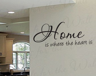 Home Where Heart Entryway Entry Family Home Love Living Room Vinyl Lettering Quote Large Wall Decal Art Sticker Decoration Saying Decor H21