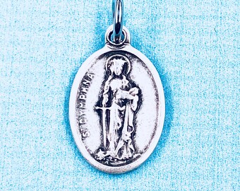 St Dymphna is Patron St of Anxiety Stress Mental Health,St Dymnpha Medal,St Dymphna Healing Medal,Rosary Medal,Catholic Medal