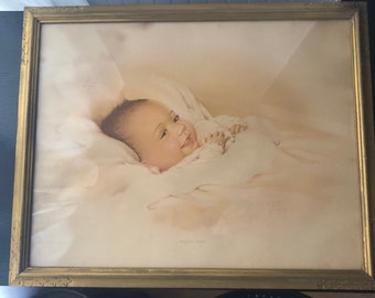 Vintage Baby Print, 1935 Sears Roebuck, Chicago By Edythe Marie Klapka, Precious Awake