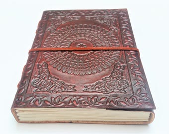 Leather Journal, Refillable Journal, Mandala Journal, Notebook, Diary, Mandala notebook, sketchbook.