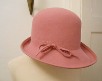 elegant & rosa 70er Hut Wollfilz mondän Trend