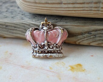 Ceramic cabochon Crown.Ceramic handmade